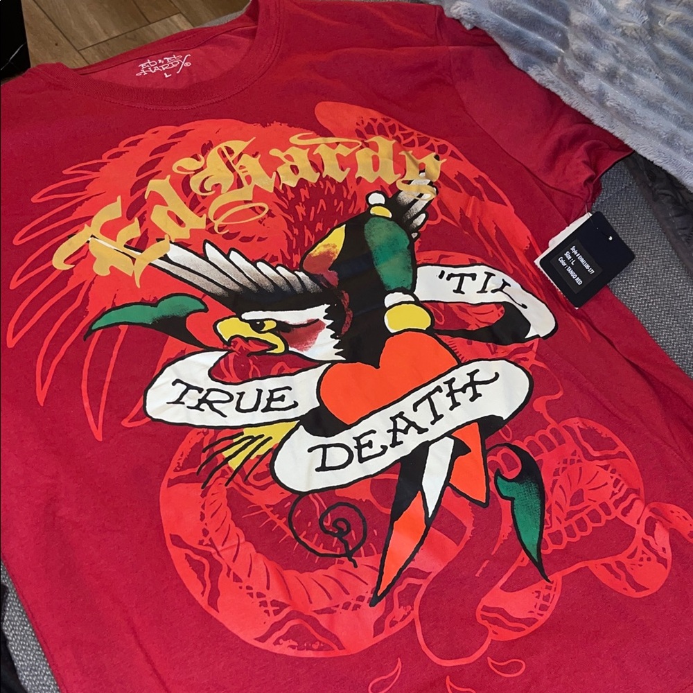 Ed Hardy Bold Red Graphic Tee